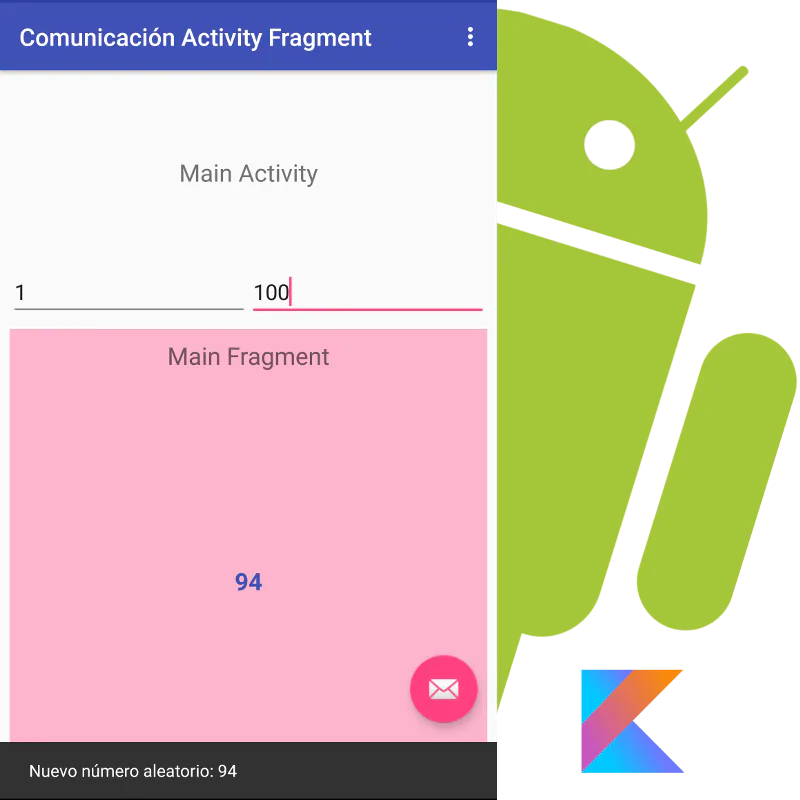 Diagrama del flujo de comunicación entre Activity y Fragment