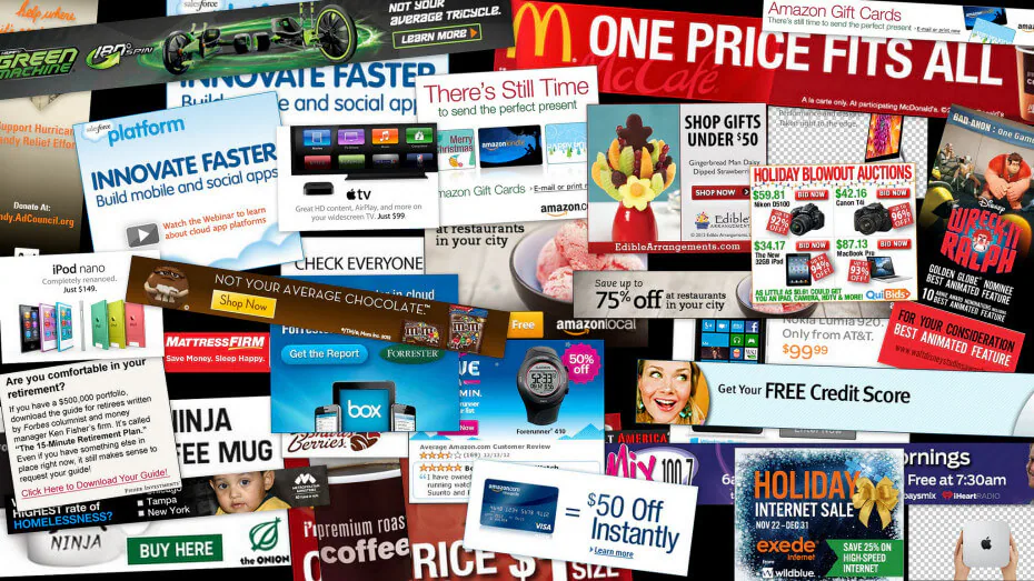 Ejemplo visual de publicidad intrusiva asociada al adware