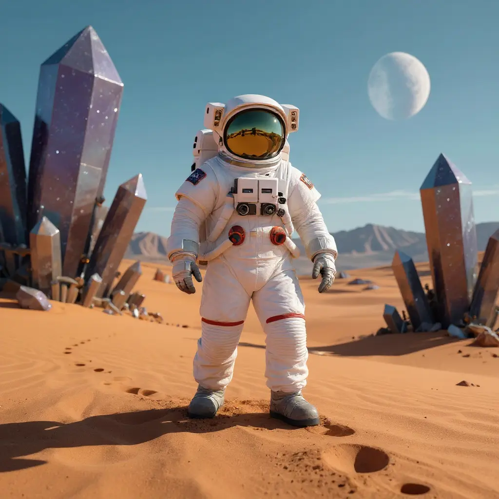 Encuadre cercano del astronauta en el desierto