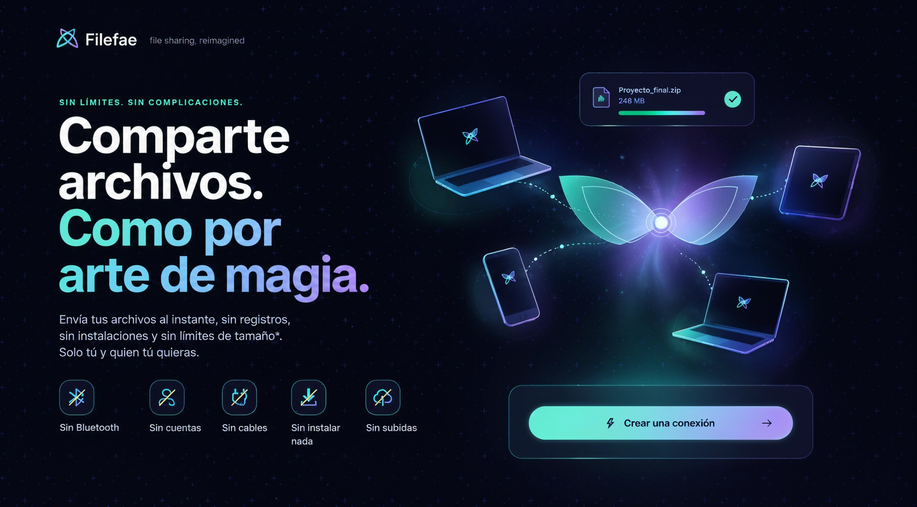 Código QR de Filefae para emparejar dos dispositivos