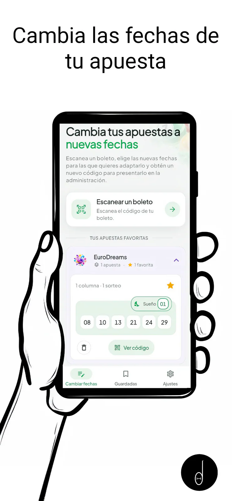 Pantalla de LotoSimple para escanear y repetir una apuesta en nuevas fechas