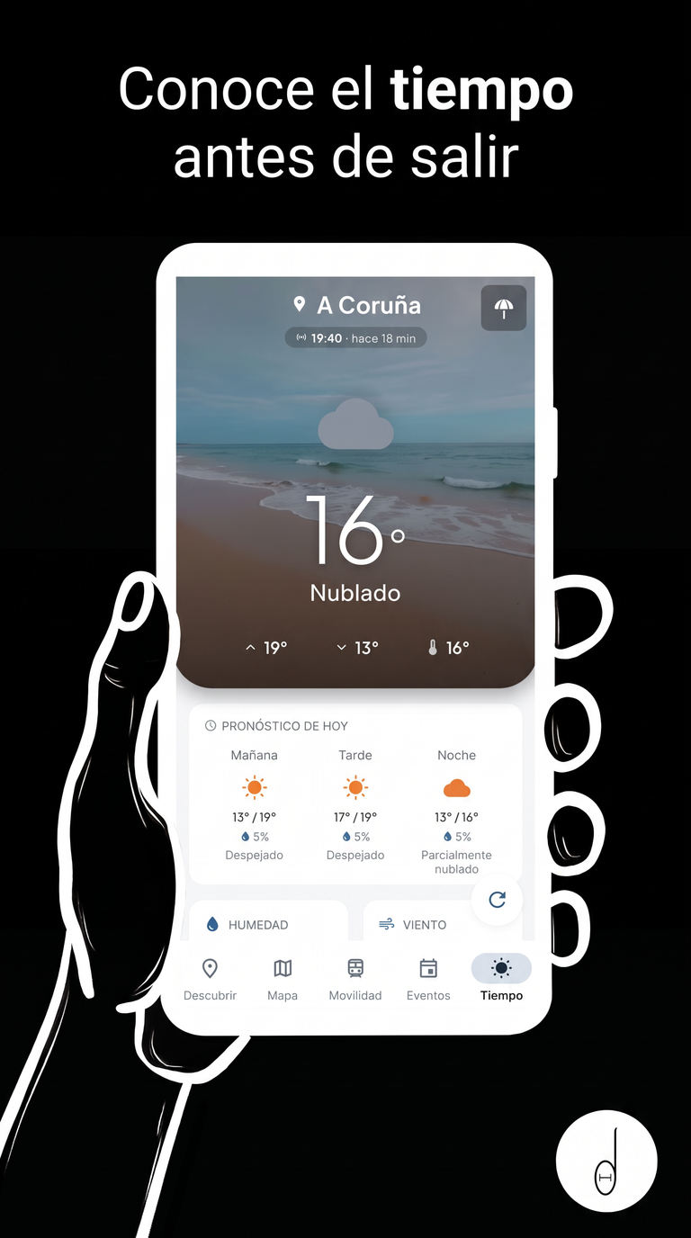 Información meteorológica en Pocket Coruña