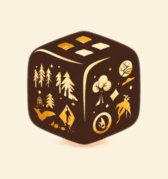 Pantallas de Spark con dados ilustrados para crear historias
