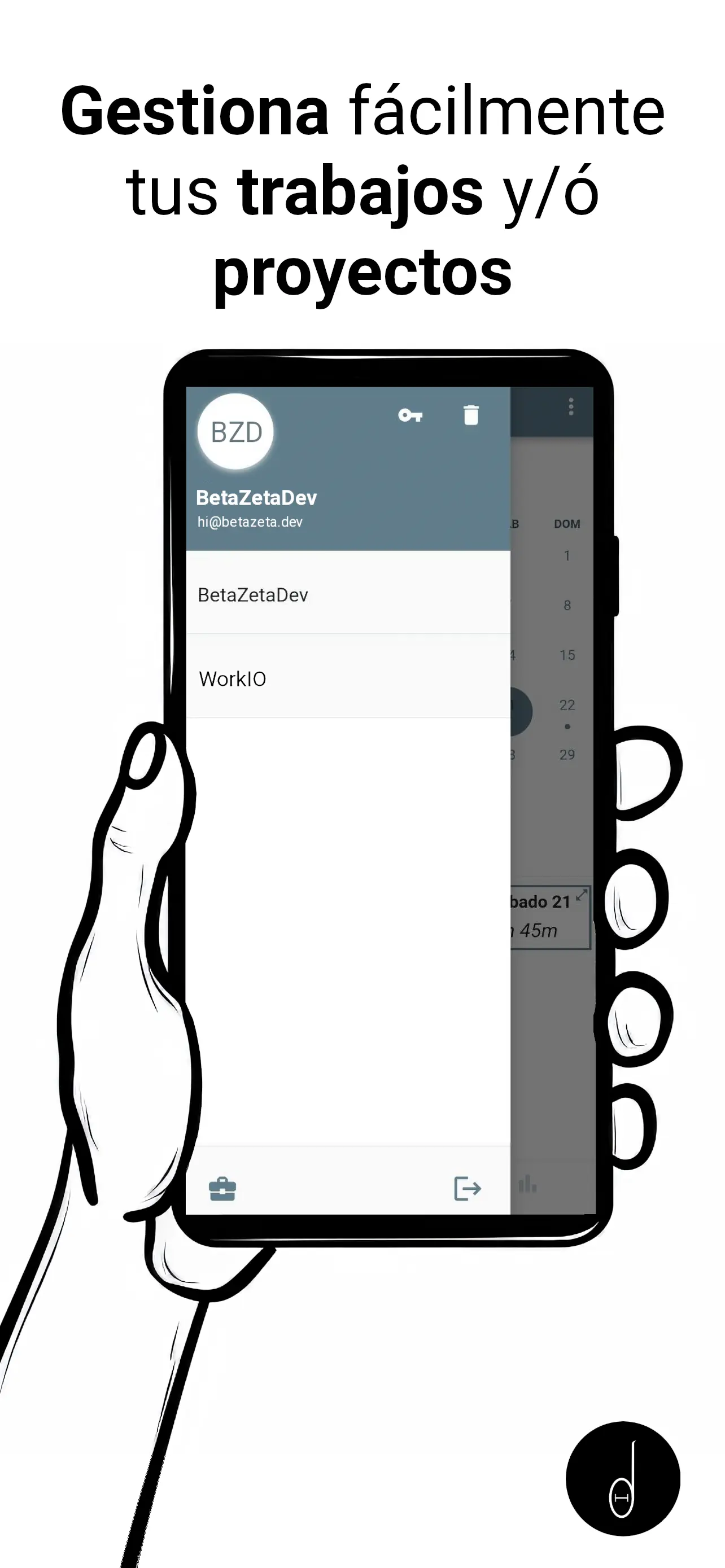 Listado de empleos y proyectos configurados en WorkIO