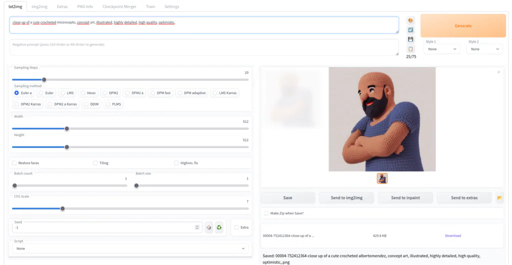 Utilizando el modelo de SD entrenado