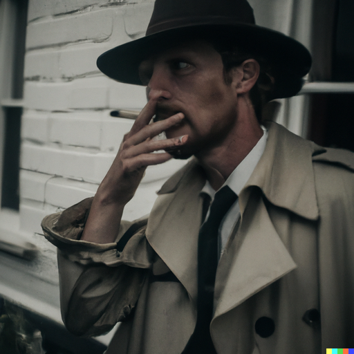 He was a time traveler, a tall man with a trench coat and a black hat covering his eyes, he was smoking a cigarette and looked at me defiantly.