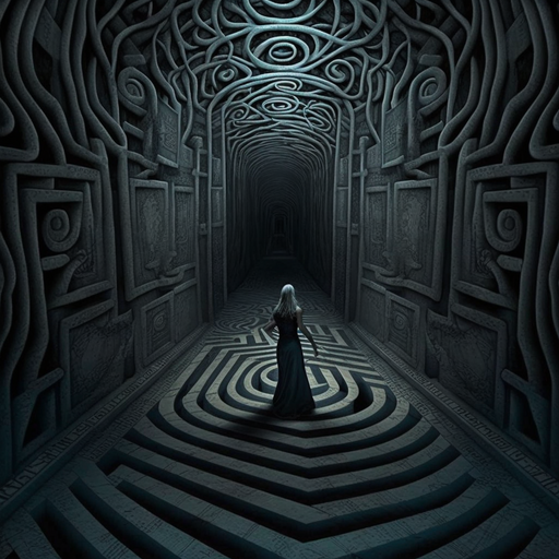 Mysterious laughter echoes through the maze, and the person wonders if they are being watched or followed.
